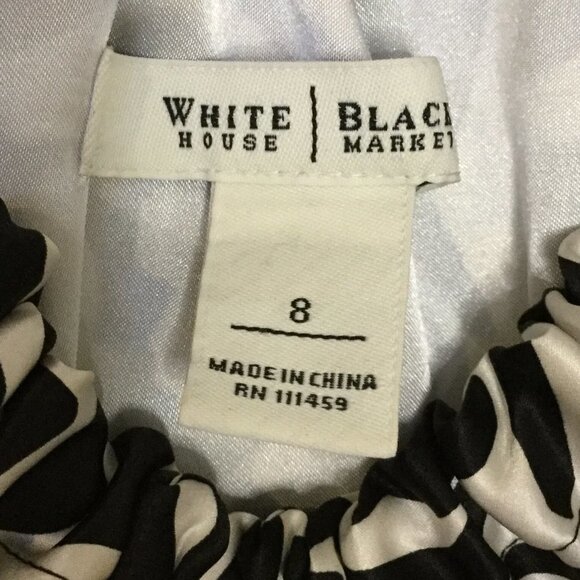 WHBM Black & White Abstract Floral Silk Shift Dress - Picture 2 of 7